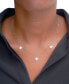 Фото #4 товара Wrapped diamond & Enamel Quatrefoil Dangle 18" Collar Necklace (1/4 ct. t.w.) in 10k Gold, Created for Macy's