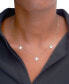 Фото #4 товара Diamond & Enamel Quatrefoil Dangle 18" Collar Necklace (1/4 ct. t.w.) in 10k Gold, Created for Macy's