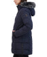 Women's Faux-Fur-Trim Hooded Puffer Coat Синий, XS - фото #3