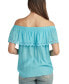 Juniors' Ruffled Off-The-Shoulder Tie-Waist Top