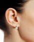 ფოტო #2 პროდუქტის Cultured Freshwater Pearl (6mm), Onyx, & Diamond Earrings in 10k Gold