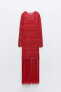 Фото #4 товара Платье из кружева кроше с бахромой ZARA