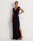 Фото #1 товара Women's Jersey Off-the-Shoulder Side-Slit Column Gown