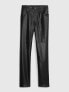 High Rise Vegan Leather Cheeky Straight Pants