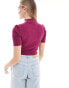 Tommy Jeans Mock Neck Crop Top in Purple