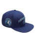 Фото #1 товара Men's Navy Minnesota Timberwolves Stacked Logo Wool Snapback Hat