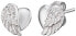 Фото #1 товара Серебряные серьги Сердце с крыльями ангела и цирконами ERE-LILHW-ST