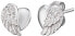 Фото #1 товара Silver earrings Heart with angel wings and zircons ERE-LILHW-ST