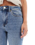 ONLY Petite Emily high waisted straight leg jeans in mid blue