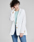 Фото #1 товара Women's Linen Blend Blazer, Created for Macy's