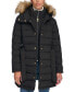 Women's Belted Faux-Fur-Trim Hooded Puffer Coat, Created for Macy's