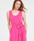 ფოტო #3 პროდუქტის Women's Scoop-Neck Waist-Tie Maxi Dress, Created for Macy's