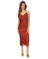 Women's Snakeskin-Print Chain Slip Dress