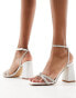 Be Mine Abina embellished sandals in ivory satin