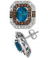 ფოტო #2 პროდუქტის Deep Sea Blue Topaz (3-1/2 ct. t.w.) & Diamond (1-5/8 ct. t.w.) Stud Earrings in 14k White Gold