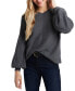 Фото #1 товара Women's Rib-Knit Bubble Sleeve Long Sleeve Sweater