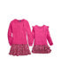 Toddler and Little Girls Floral Poplin-Skirt Fleece Dress