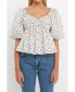 Фото #1 товара Women's Floral Puff Sleeve Top