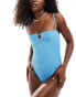 Free Society crinkle underwire swimsuit in sky blue