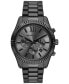 ფოტო #1 პროდუქტის Men's Lexington Chronograph Black Ion Plated Stainless Steel Watch 44mm