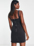 Фото #7 товара ASOS DESIGN denim pinny dress in black