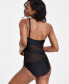 Фото #4 товара Women's One-Shoulder Mesh Cutout Swimsuit, Created for Macy's