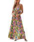 Women's Tropical Floral Twist & Keyhole Maxi Beach Dress
