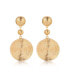 Фото #2 товара Textured Disc 18K Gold-Plated Statement Earrings
