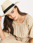 Фото #1 товара ASOS DESIGN straw fedora hat with black band in natural