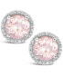 Фото #3 товара Серьги Macy's Morganite and Diamond Stud