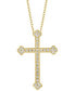ფოტო #3 პროდუქტის EFFY® Diamond Cross 18" Pendant Necklace (1/5 ct. t.w.) in 14k Gold
