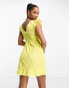 Фото #4 товара River Island Petite cut out frill sleeve mini dress in yellow