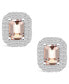 ფოტო #3 პროდუქტის Morganite (1-3/4 ct. t.w.) and Diamond (3/4 ct. t.w.) Halo Stud Earrings in 14K White Gold