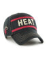 Фото #1 товара Men's Black Distressed Miami Heat Quick Snap Clean Up Adjustable Hat