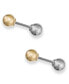 Серьги Italian Gold Ball Stud Yellow and White Gold