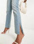 Фото #4 товара ASOS DESIGN mid rise straight jean in light blue with split