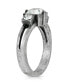 Pewter Square Crystal Ring