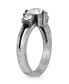 ფოტო #2 პროდუქტის Pewter Square Crystal Ring