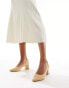 Фото #2 товара Truffle Collection wide fit block heel court shoe in beige