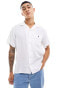 Polo Ralph Lauren icon logo short sleeve linen shirt classic oversized fit in white