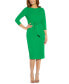 ფოტო #5 პროდუქტის Women's Tie-Front 3/4-Sleeve Crepe Knit Dress