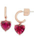 Gold-Tone Heart Charm Huggie Hoop Earrings