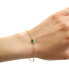ფოტო #2 პროდუქტის Emerald & Bead Chain Link Bracelet in 14k Gold