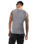 ASOS DESIGN muscle fit square neck vest in glitter fabric