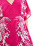 Фото #3 товара Hope & Ivy plunge front embroidered midi dress in magenta