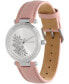 ფოტო #2 პროდუქტის Women's Signature Floral Pink Leather Strap Watch 34mm