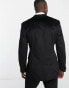 Фото #2 товара ASOS DESIGN skinny tuxedo suit jacket in velvet in black