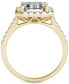 ფოტო #4 პროდუქტის Moissanite Emerald-Cut Halo Ring (4 ct. t.w. Diamond Equivalent) in 14k Gold