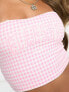 Фото #5 товара ellesse Folliero bandeau top in pink gingham check