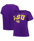 ფოტო #1 პროდუქტის Women's Purple LSU Tigers Plus Size Arch Over Logo Scoop Neck T-shirt